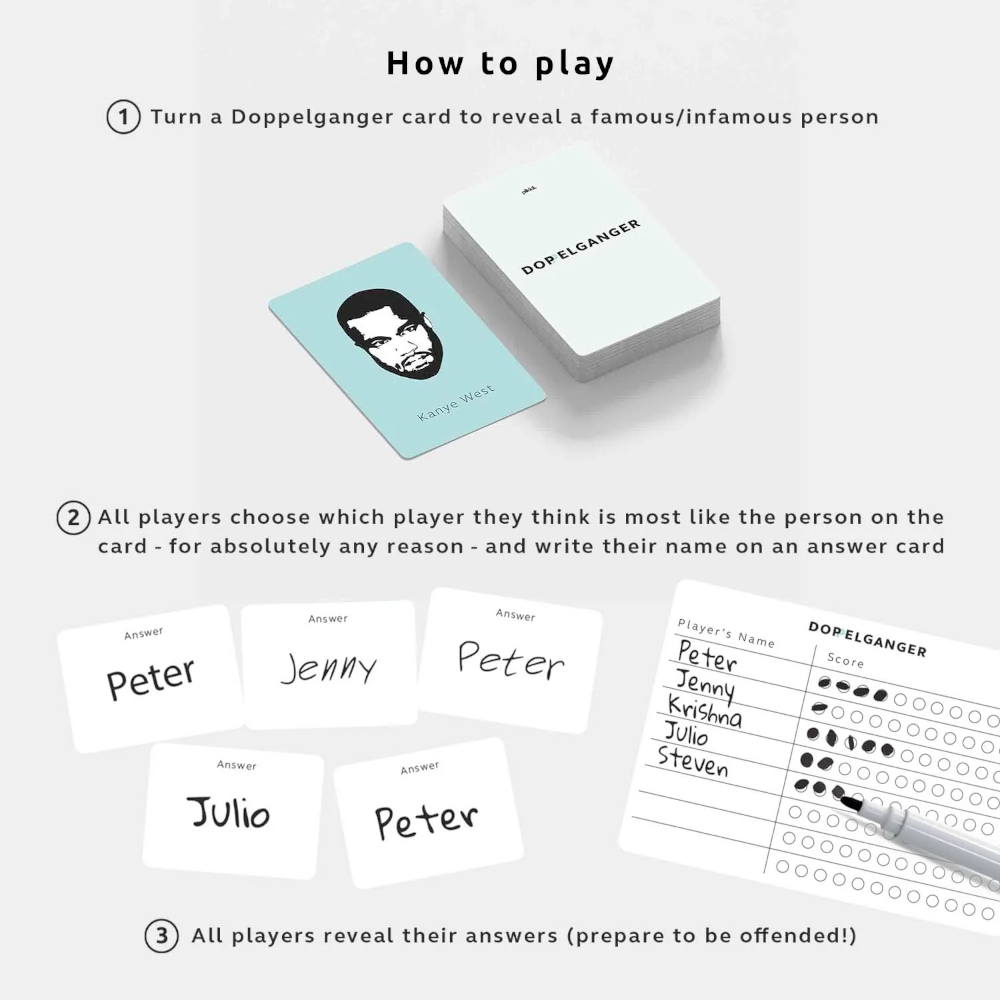 Pikkii Games Doppelganger™ - the Hilarious Celebrity Party Game