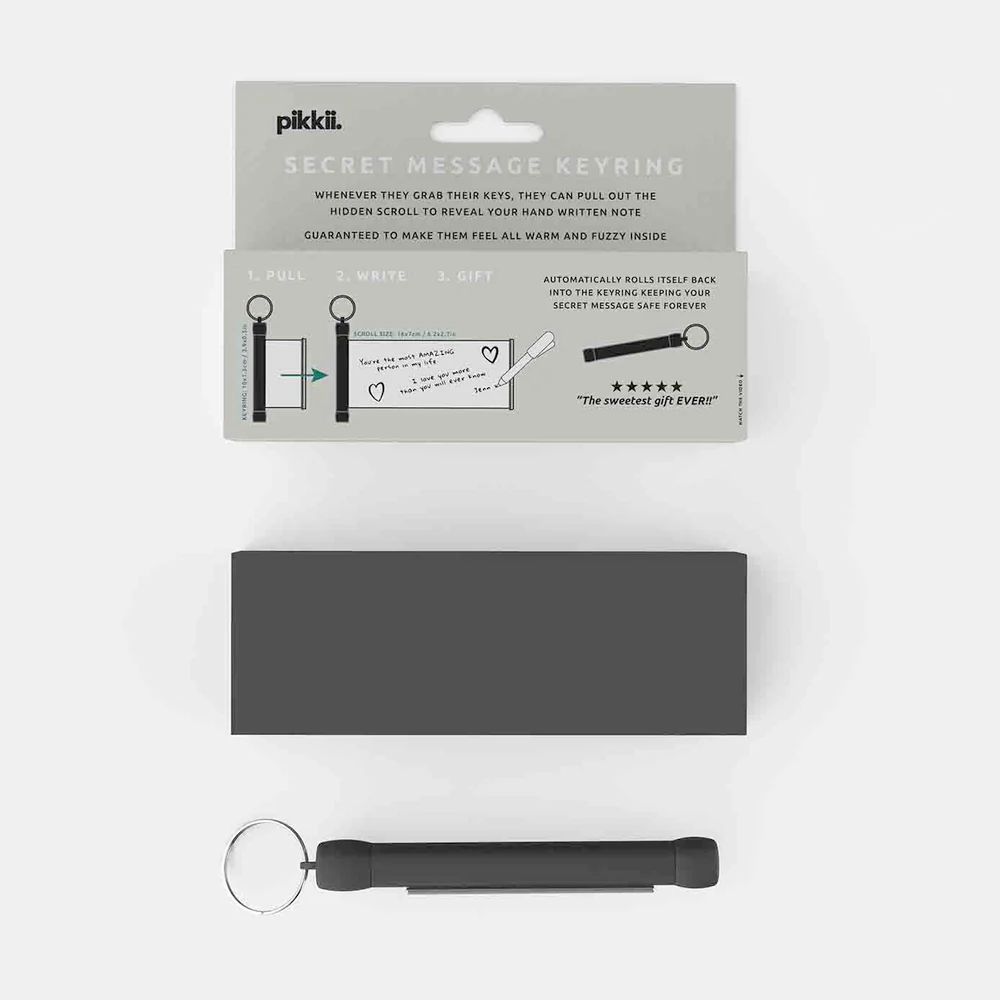 Pikkii Home Decor Secret Message Scroll Keyring