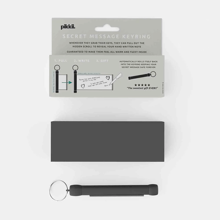 Pikkii Home Decor Secret Message Scroll Keyring