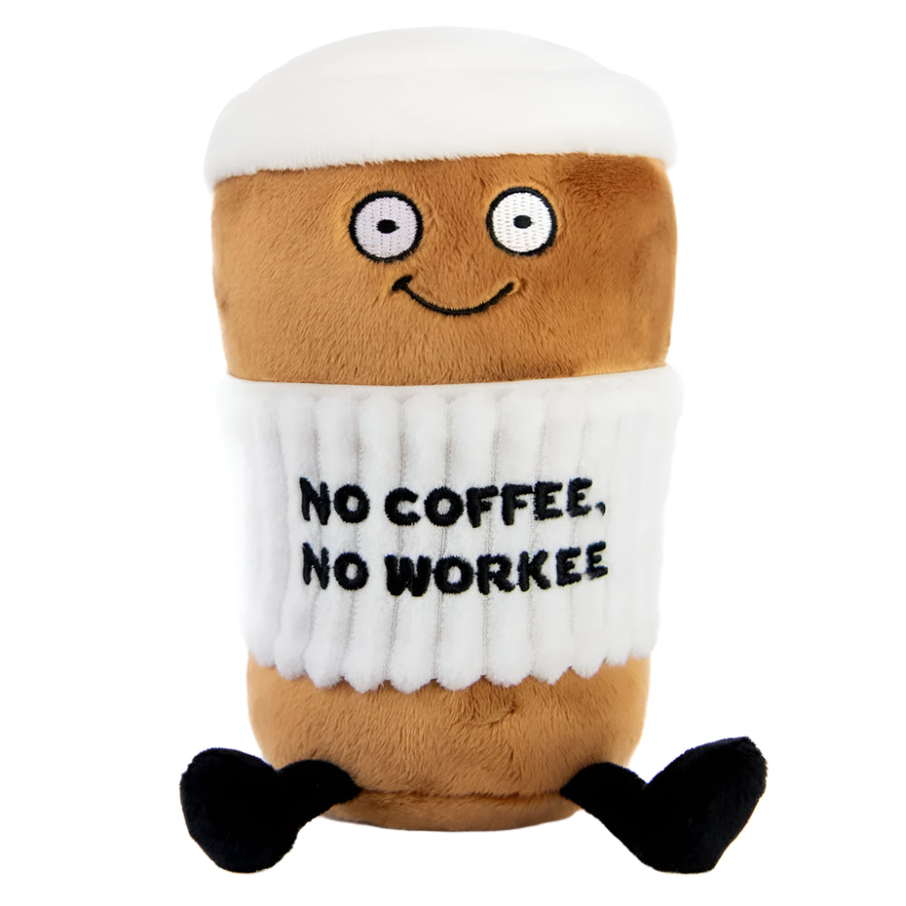 Punchkins Toy Stuffed Plush No Coffee No Workee Plushie