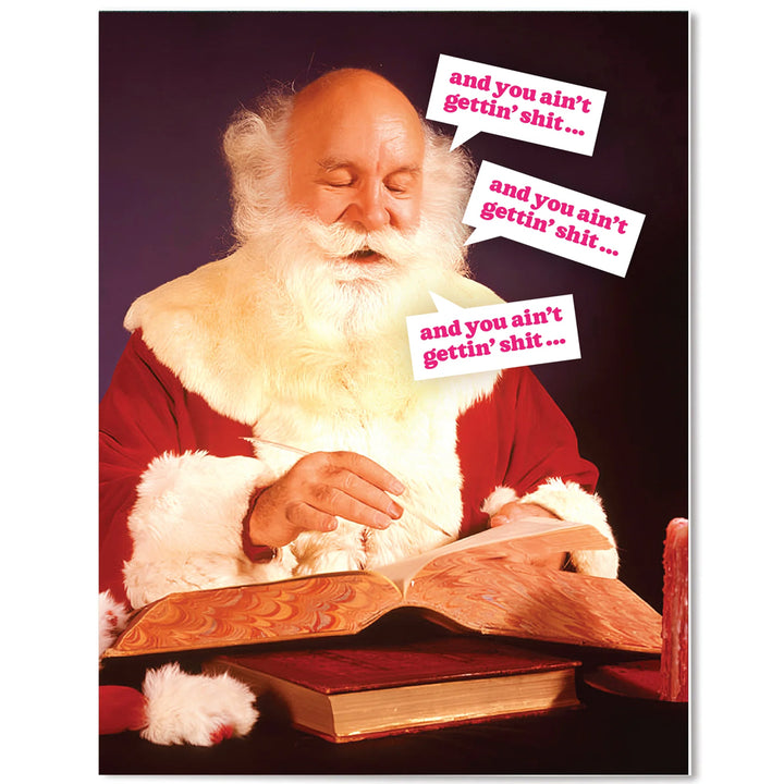 Raccoon Society Greeting Cards Ain't Gettin' Sh*T - Christmas Card