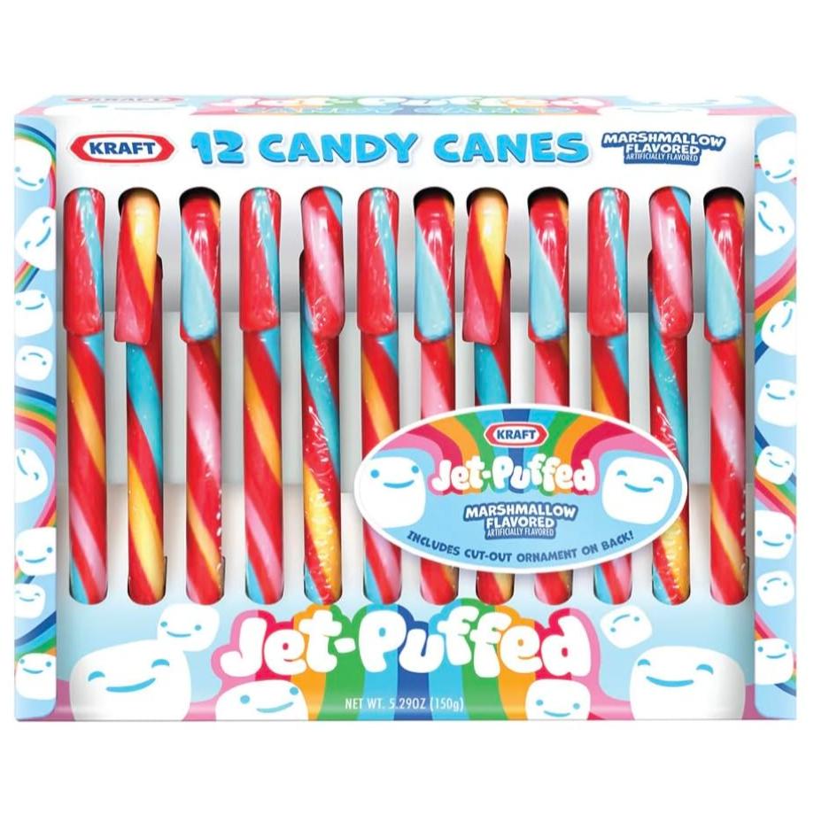 Redstone Foods Candy Jet-Puffed Marshmallow Flavored Candy Canes