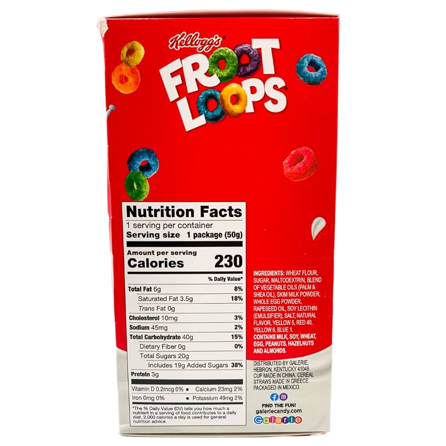 Redstone Foods Candy Kelloggs Froot Loop Cereal Straws