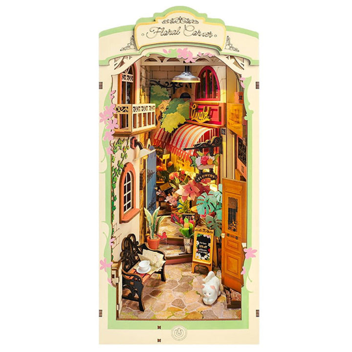Robotime Factory Door Arts & Crafts Floral Corner Book Nook DIY kit
