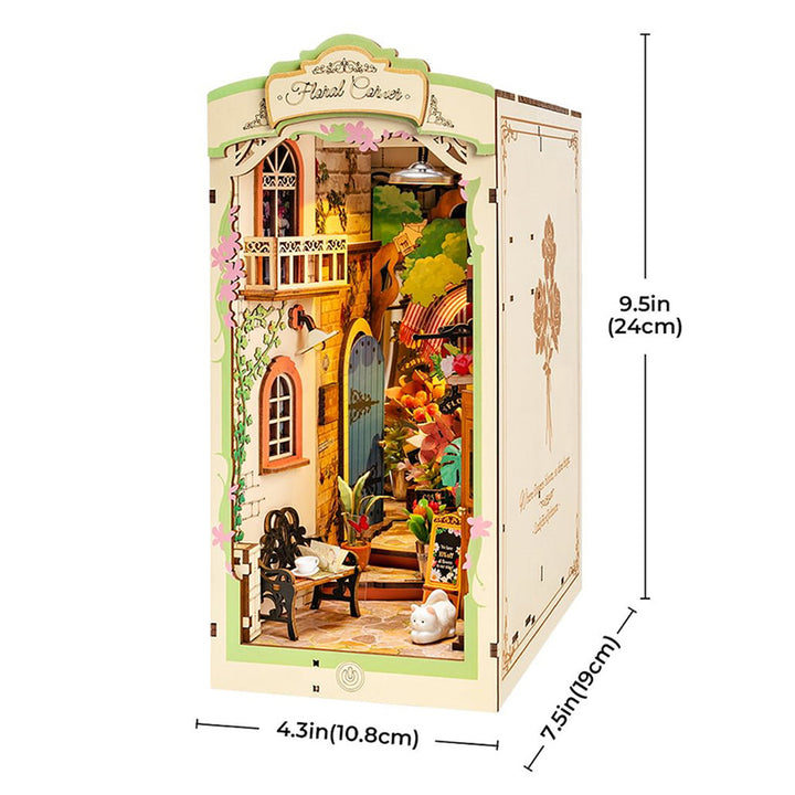 Robotime Factory Door Arts & Crafts Floral Corner Book Nook DIY kit