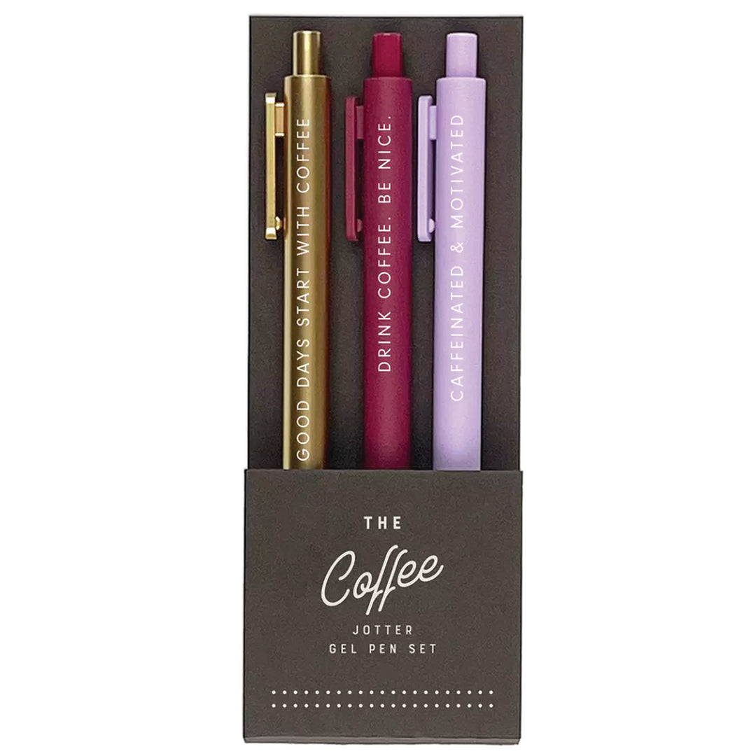 Ruff House Print Shop Office Goods The Coffee Jotter Gel Pen: Set of 3