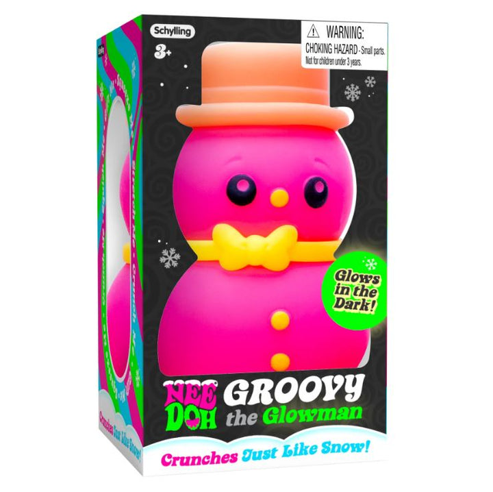 Schylling Toy Novelties Nee Doh Groovy Glow in the Dark Snowman - 1 random color