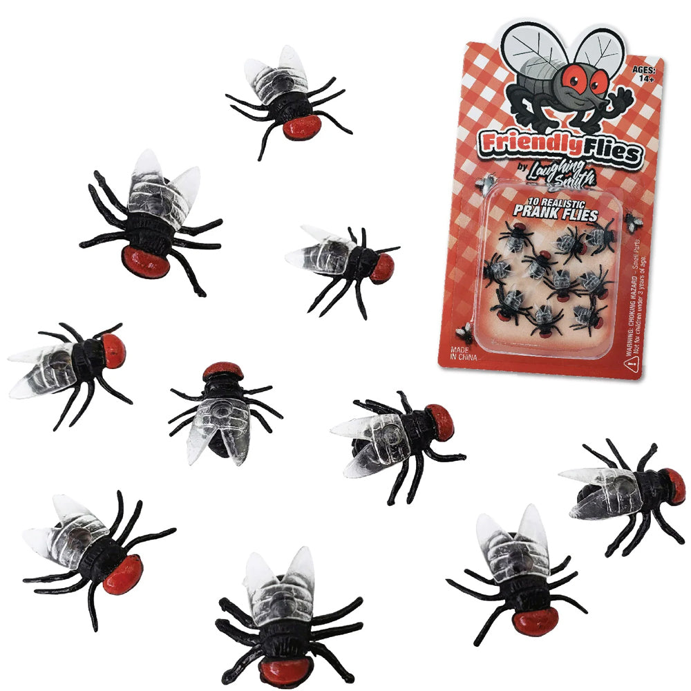 Smith Brands Funny Novelties Realistic Little Fake Flys x 10