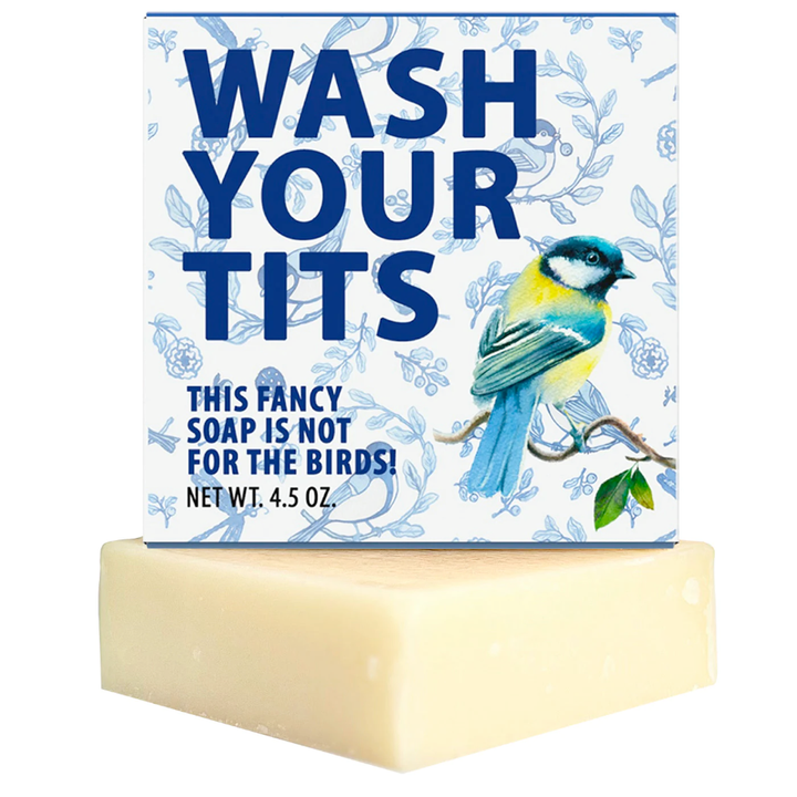 Totally Cheesy Personal Care Wash Your Tits Funny Bird Pun Soap