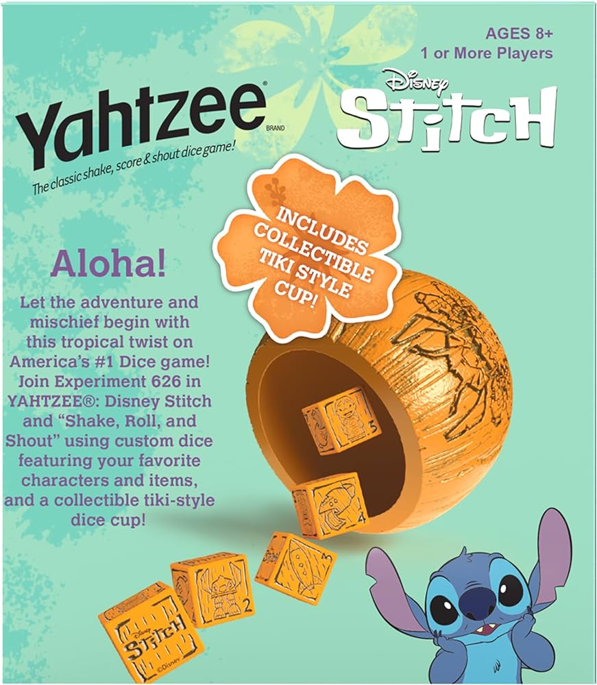 USAopoly Games Disney Stitch Yahtzee