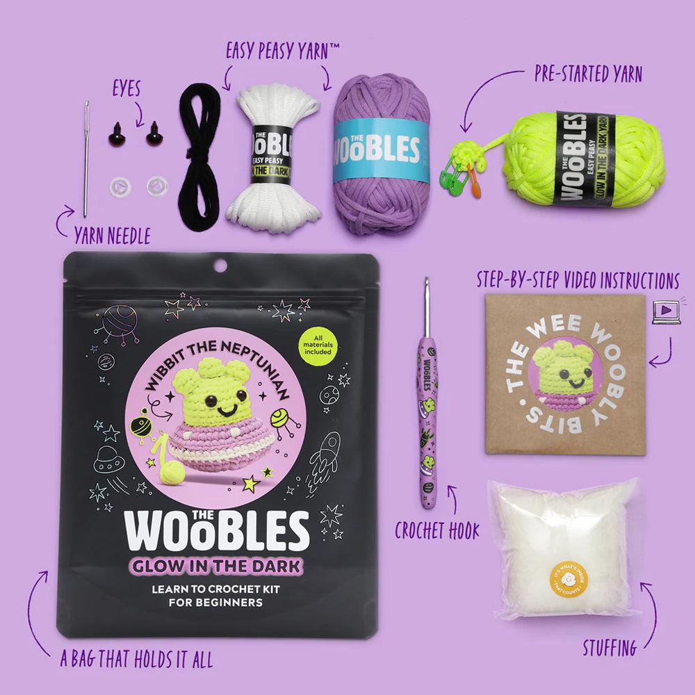 Woobles Arts & Crafts Wibbit the Neptunian Crochet Kit