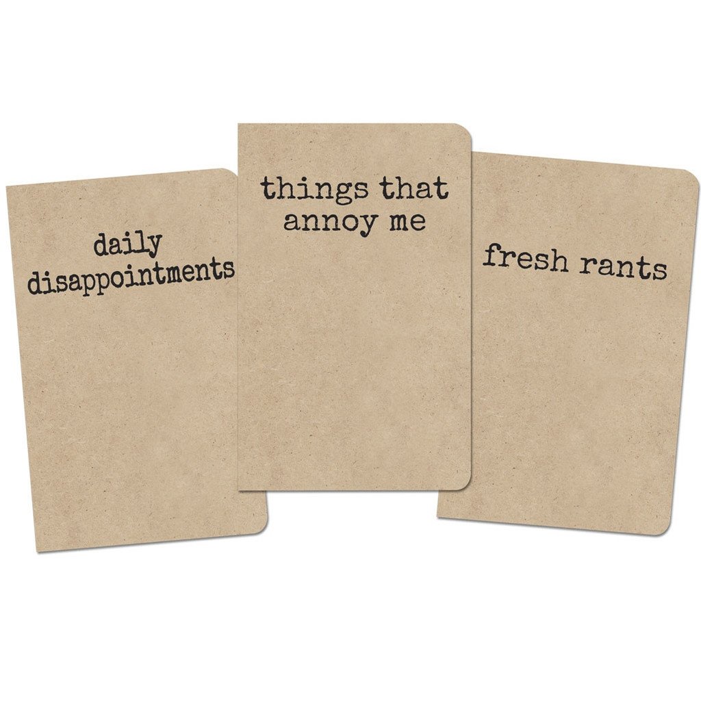 Accoutrements - Archie McPhee BOOKS Grump Notebooks Set of 3