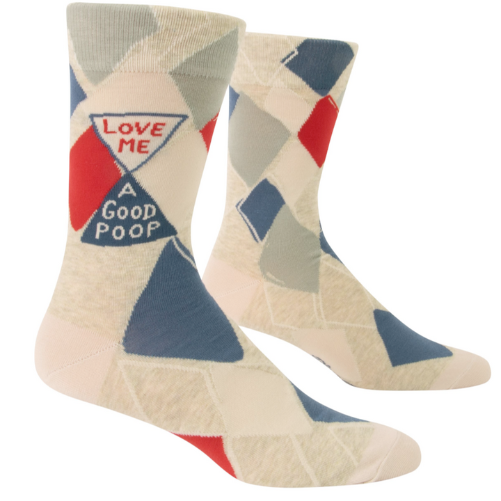 Blue Q Socks & Tees Love Me A Good Poop Men's Crew Socks
