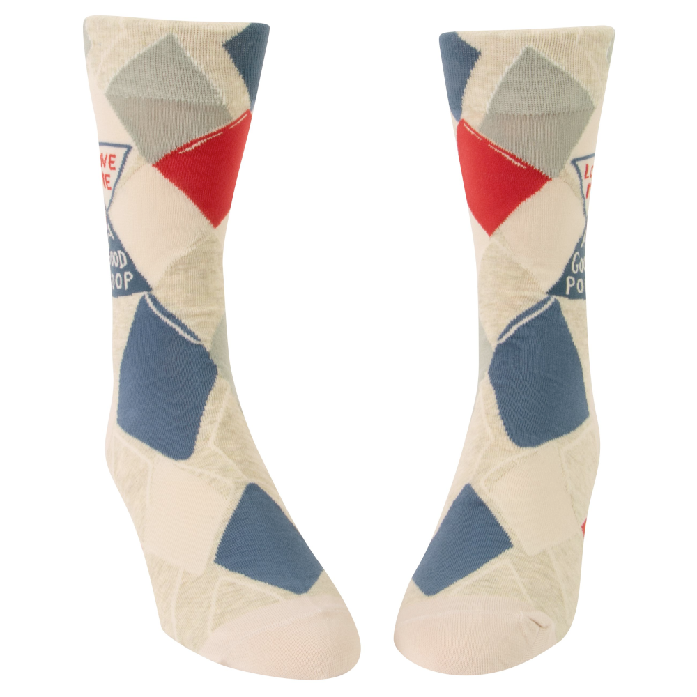 Blue Q Socks & Tees Love Me A Good Poop Men's Crew Socks