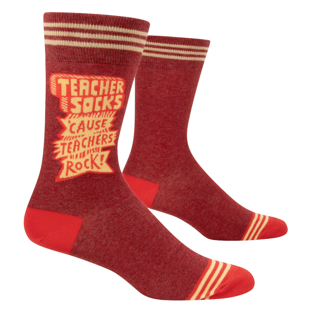 Blue Q Socks & Tees Men's Teacher Socks - Cause Teachers Rock!