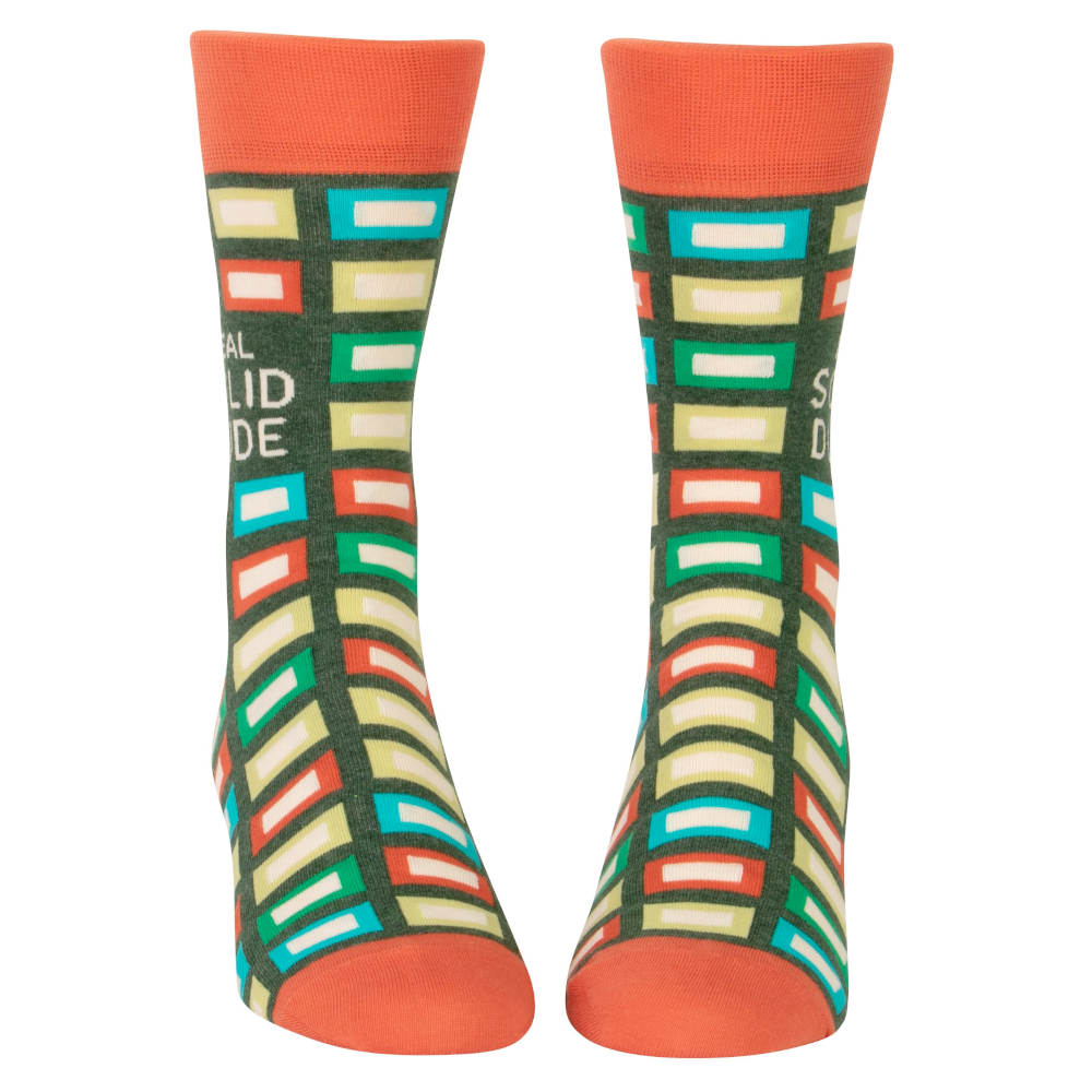 Blue Q Socks & Tees Real Solid Dude Men's Crew Socks