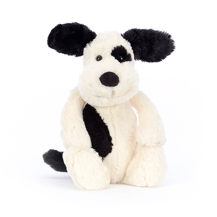 Jellycat Toy Stuffed Plush Jellycat Bashful Black & Cream Puppy Medium