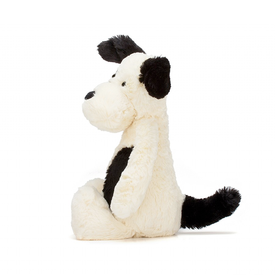 Jellycat Toy Stuffed Plush Jellycat Bashful Black & Cream Puppy Medium