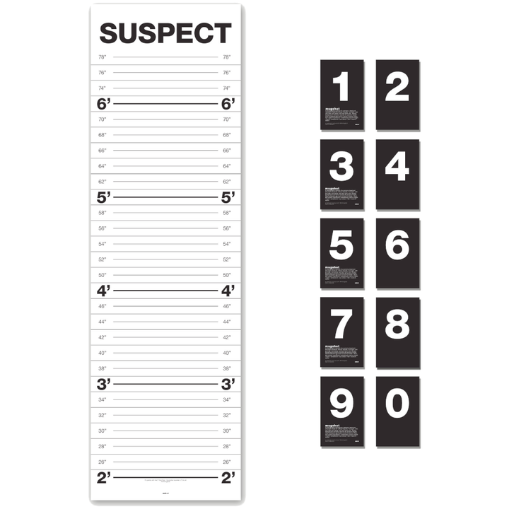SUCK UK Toy Novelties Mugshot Height Chart