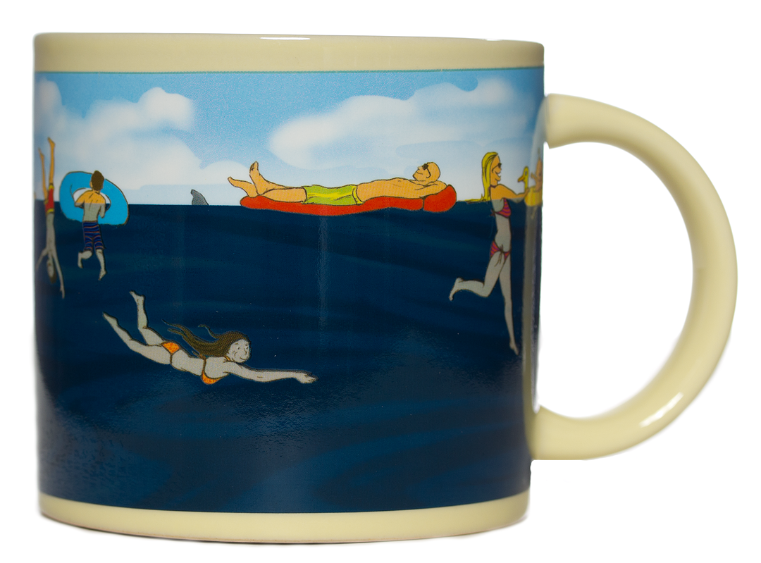 Unemployed Philosophers Guild Home MUGS Dissappearing Shark Mug