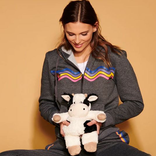 Warmies Toy Stuffed Plush Black & White Cow Warmies